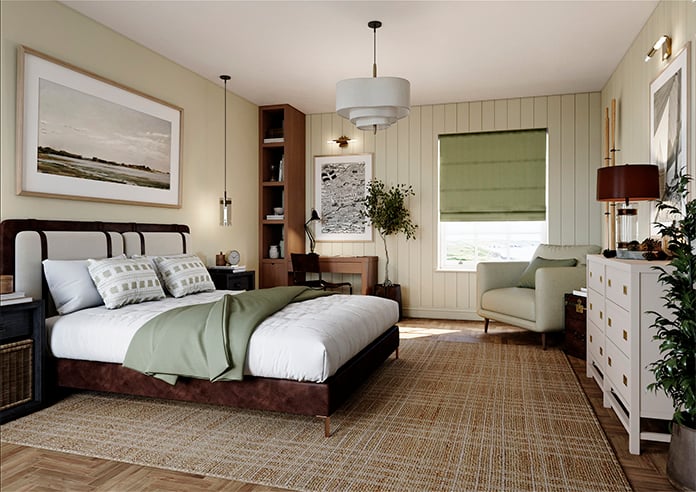 Montierre Stripe, Rainwashed Green - Roman Blind - Image 6